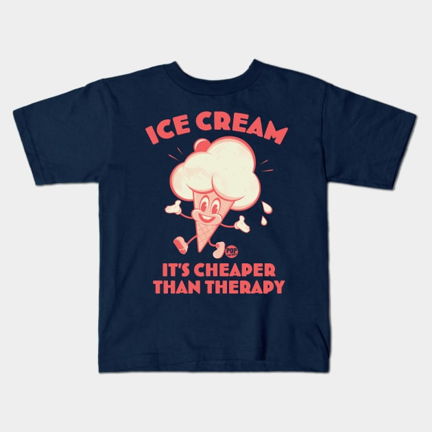 ICE CREAM THERAPY Kids T-Shirt by toddgoldmanart